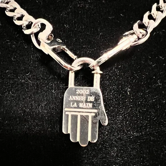 Authentic Hermes 2002 Annee Mediterrannee Cadena bag charm padlock in silver - Picture 3 of 7